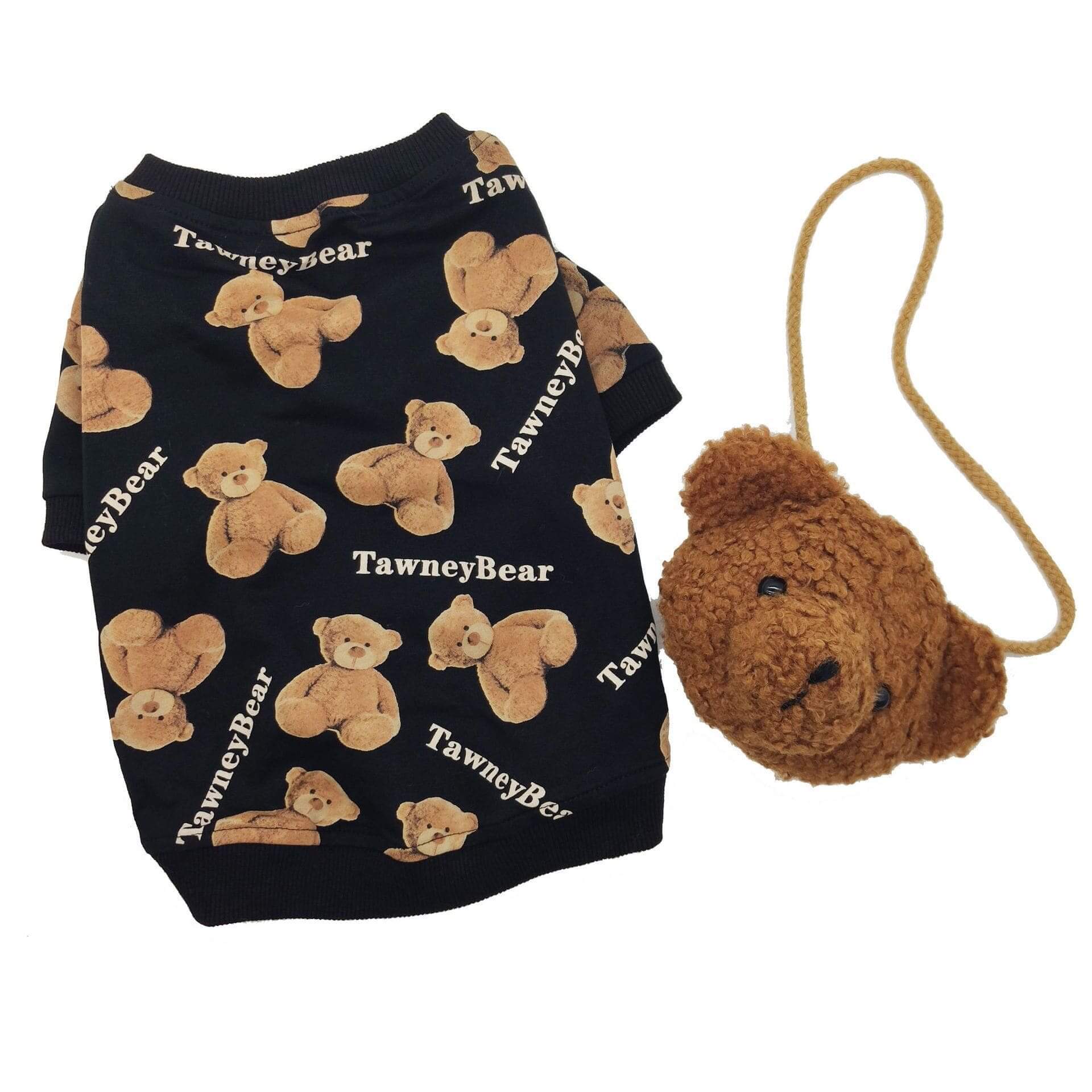 Cuddly Bear Backpack And Sweater featuring short sleeve sweater and cute bear backpack from Dogs & Cats brand.