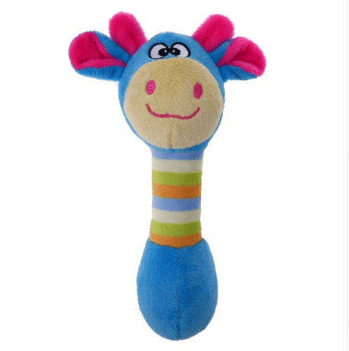 Cute Pet Toys Chew Squeaker For Dogs And Cats - Blue Plush Giraffe with Squeaker, Non-toxic and Durable.