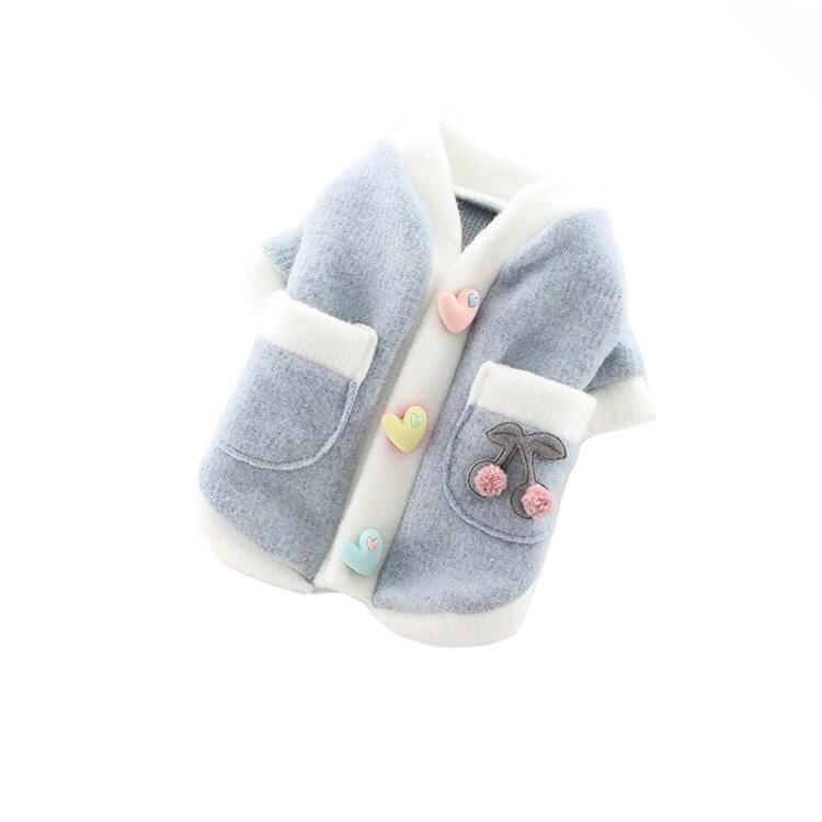 Heart And Flowers Dog Sweater by Dogs & Cats, featuring floral embroidery and soft fabric for warmth.