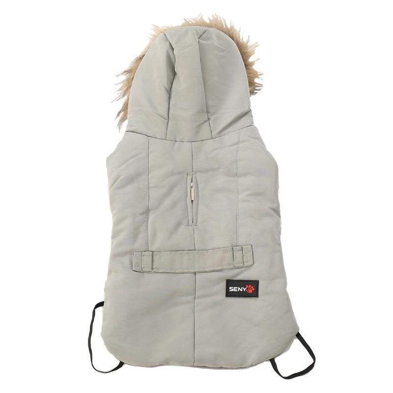 Hooded Dog Winter Coat by Dogs & Cats, features a hood, water-resistant exterior, lightweight, and durable design.