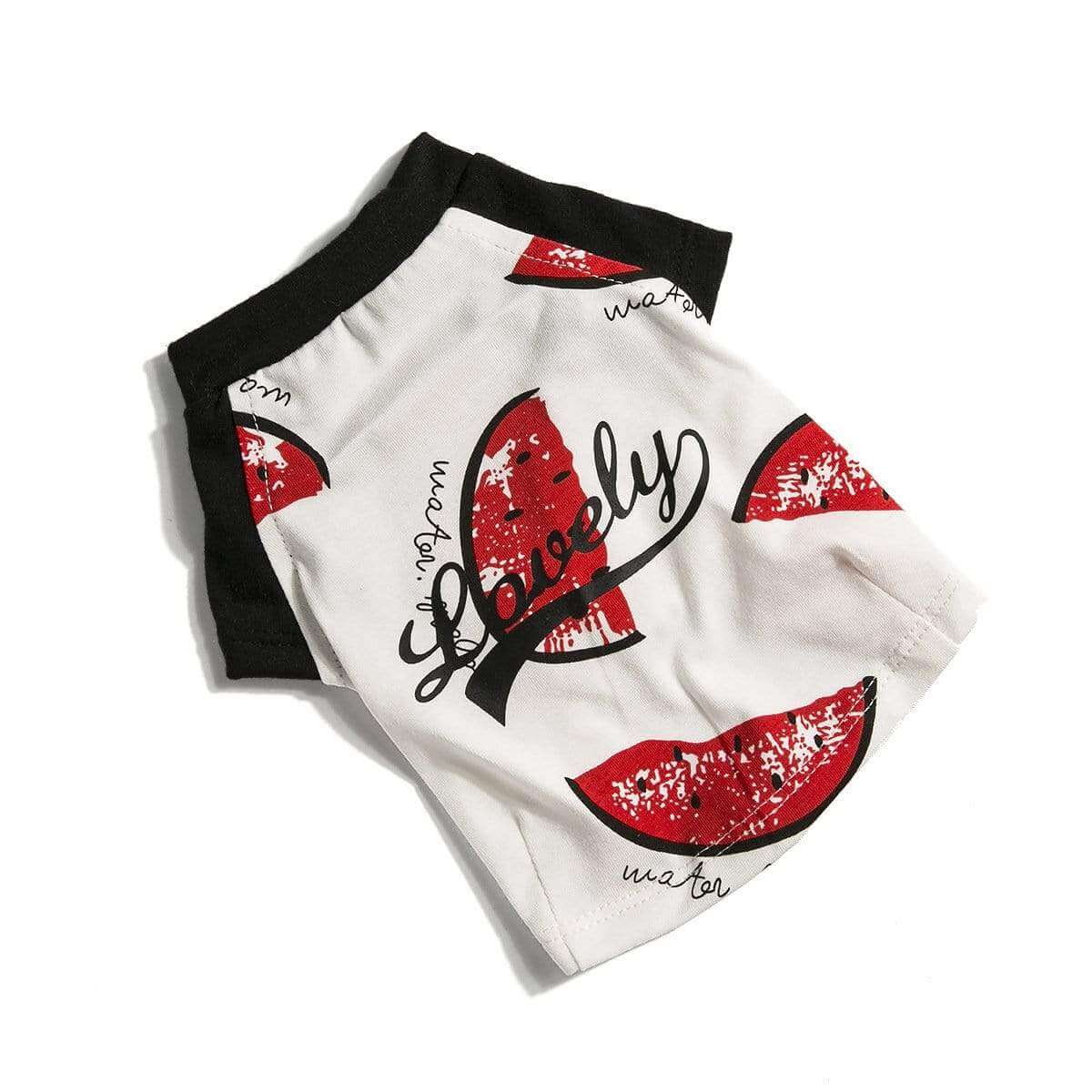 Lovely Watermelon Dog T-shirt, breathable cotton, lightweight, comfy, perfect for dogs and cats.