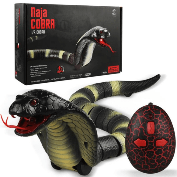 Novelty Remote Control Snake Toy with remote, features realistic movement and retractable tongue for dogs & cats.