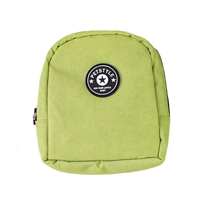 Pet Style Mini Backpack in green, high-quality gear for dogs and cats, perfect for carrying essentials.