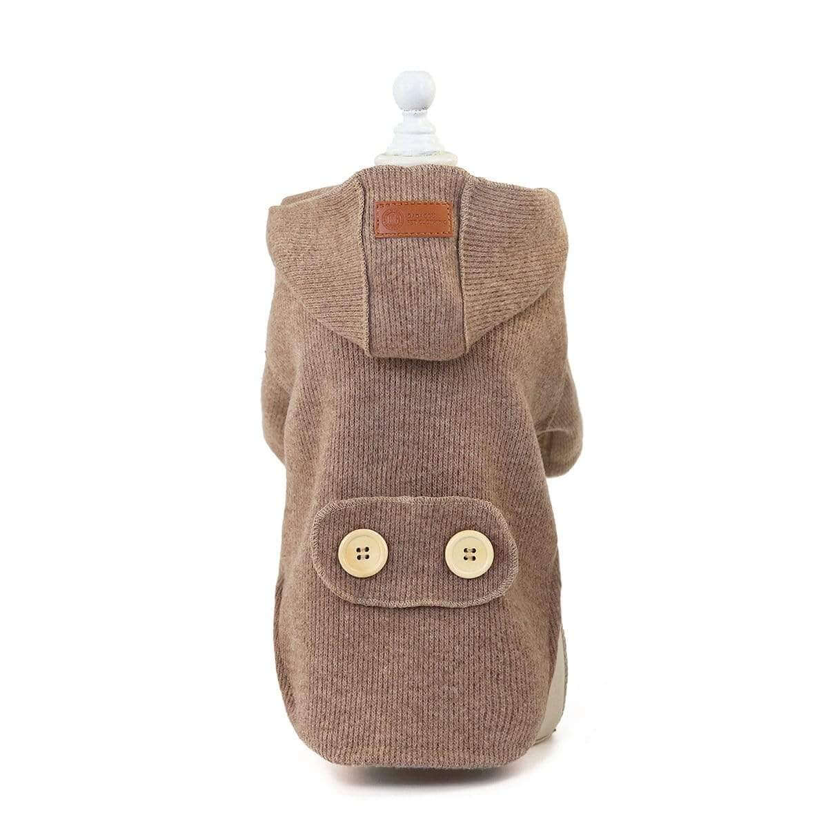 Pet Woolen Coat for dogs and cats, featuring a cozy pullover design and buttoned closure for easy wear.