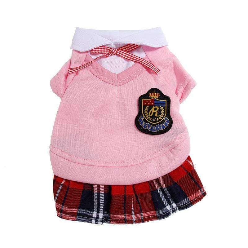 Plaid Dog Skirt Dress for Dogs & Cats, stylish slip-on design perfect for spring and summer outings.