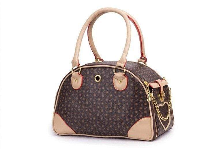 Small Pet Carrier Outdoor Bag for Dogs & Cats with breathable mesh and durable PU leather design.