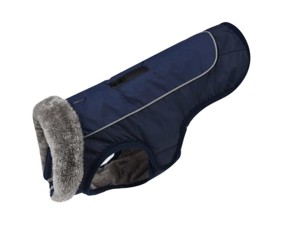 Thick Padded Reflective Dog Coat featuring a water-repellent shell and reflective panels, perfect for dogs & cats.