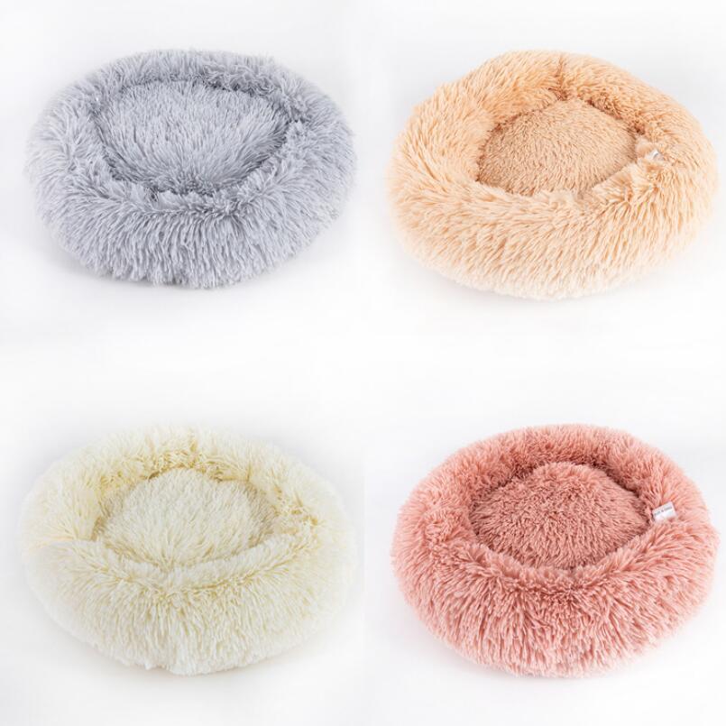 Ultra Soft Pet Bed - Round pet beds in various colors, featuring high-quality synthetic plush fur for ultimate comfort for Dogs & Cats.