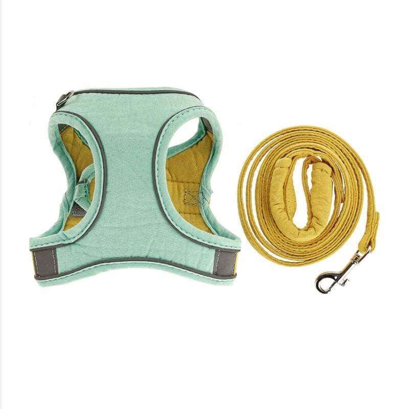 Vest-Style Chest Cat Harness with adjustable belt and leash by Dogs & Cats, perfect for comfortable walks.