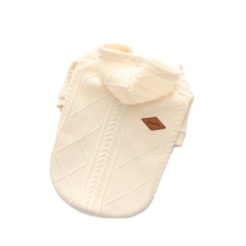 Woolen Hooded Dog Sweater, stylish knit hoodie for dogs, warm and comfortable by Dogs & Cats.