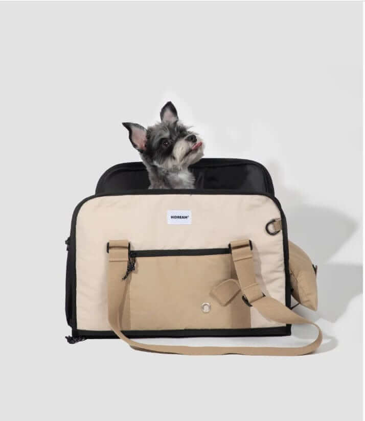 AirComfort Portable Pet Carrier featuring a dog inside, secure and breathable design for travel comfort.