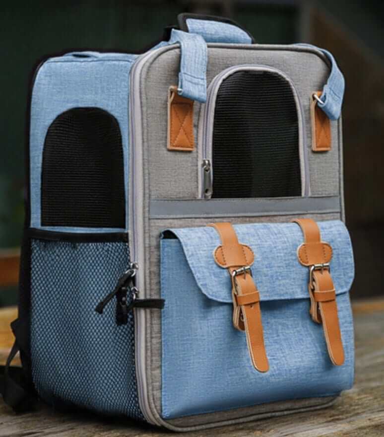 AirFlow Pet Travel Backpack - Comfortable pet carrier for dogs and cats with breathable mesh panels.