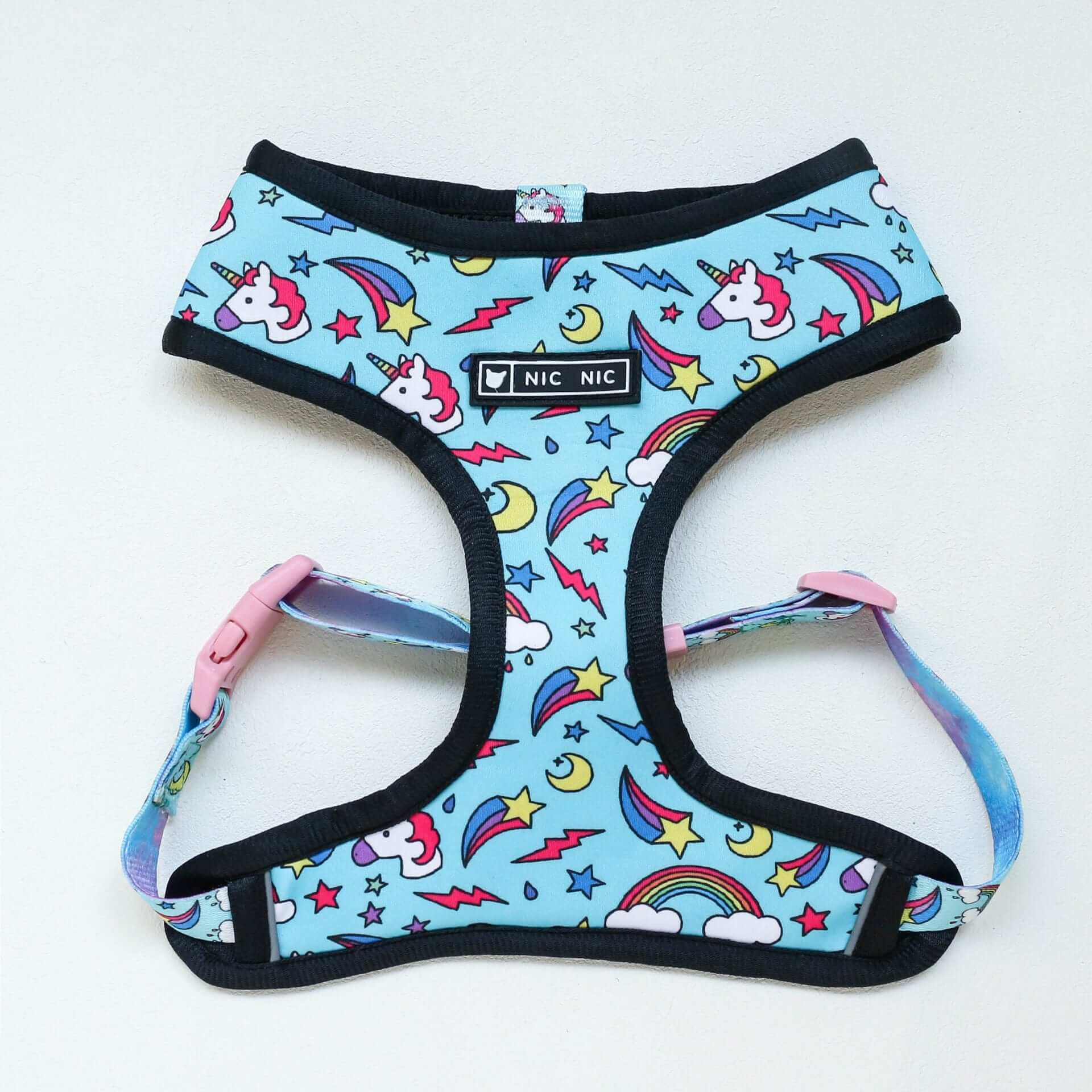 ChicStride Dog Harness & Leash - Unicorn Print, Comfortable and Stylish for Small Dogs by Dogs & Cats.