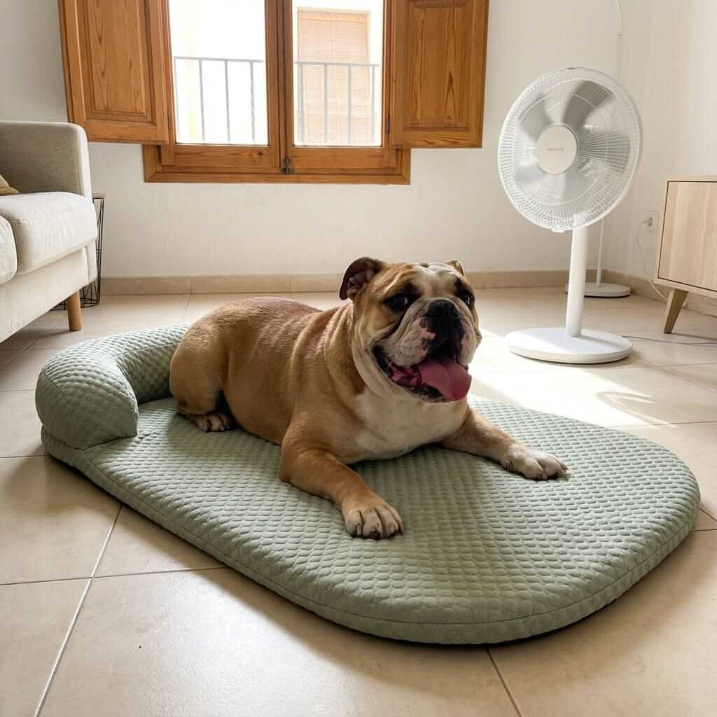 ChillEase Pet Cooling Mat for dogs and cats, featuring breathable design and cooling technology for comfort.