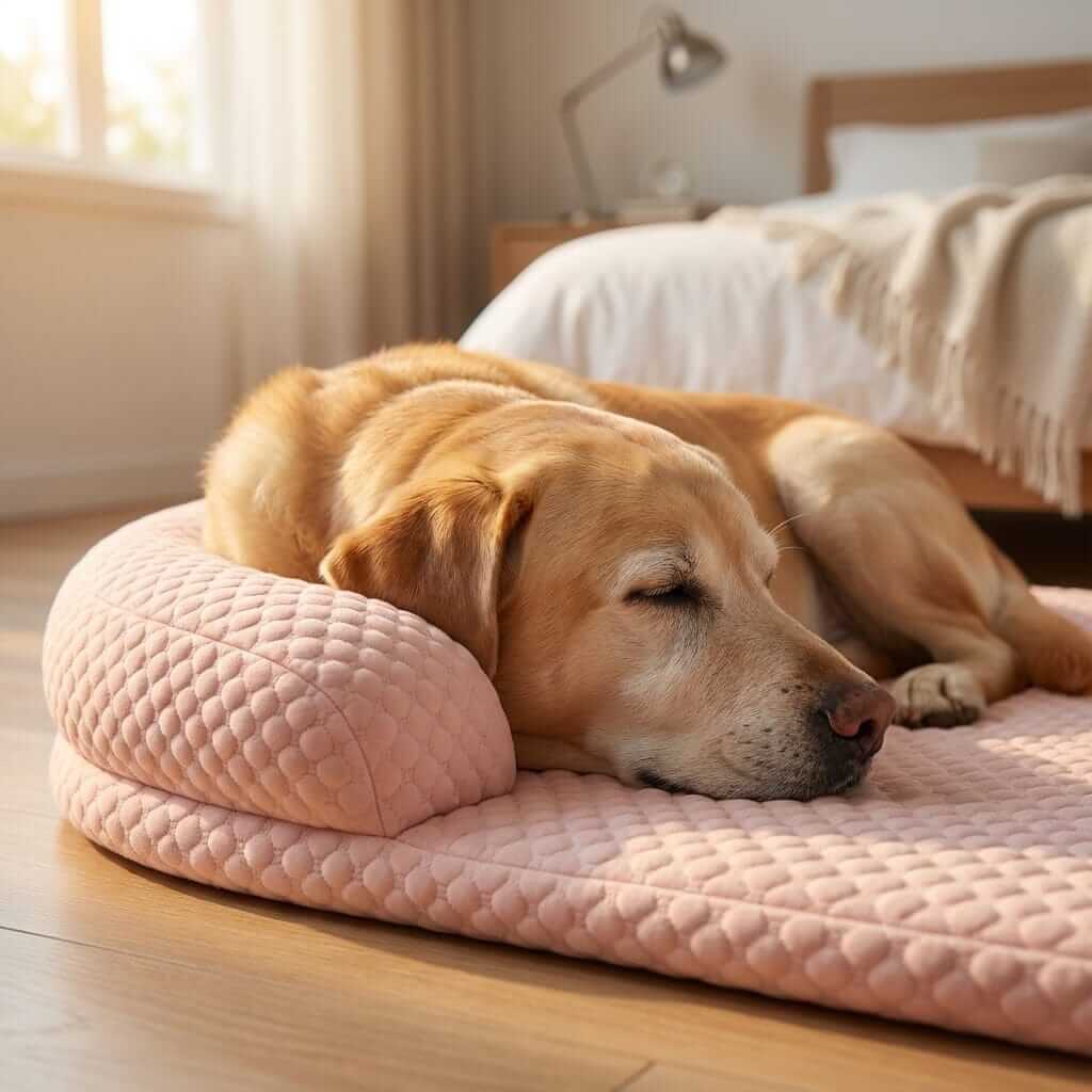 ChillEase Pet Cooling Mat for Dogs & Cats, featuring cooling technology, breathable design, perfect for keeping pets cool.