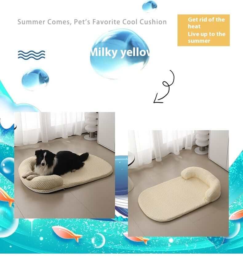 ChillEase Pet Cooling Mat featuring breathable design and cooling technology for dogs and cats, perfect for summer comfort.