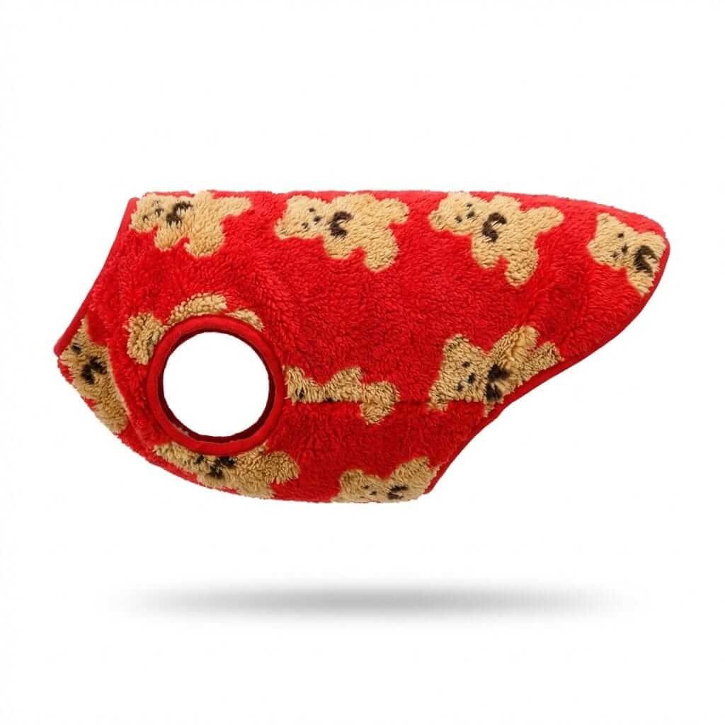CloudFleece Comfort Vest for Dogs & Cats, ultra-soft fleece jacket with bear pattern for warmth and comfort.