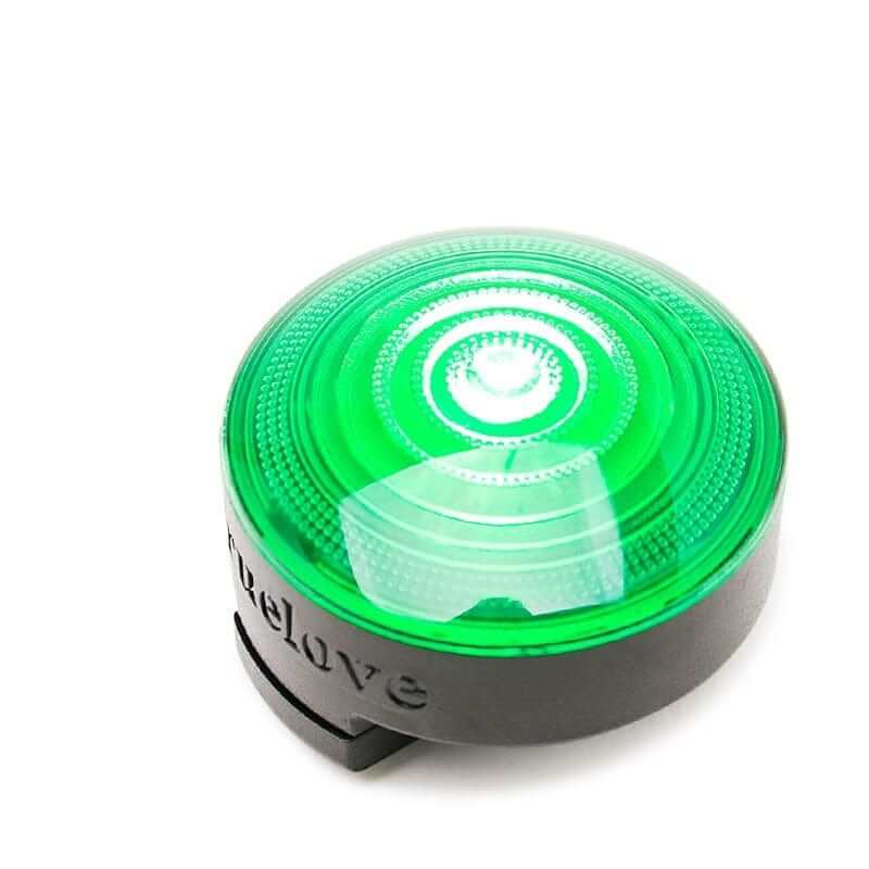 GlowGuard LED Dog Collar Light in green, LED pet safety light for dogs and cats, designed for nighttime visibility.