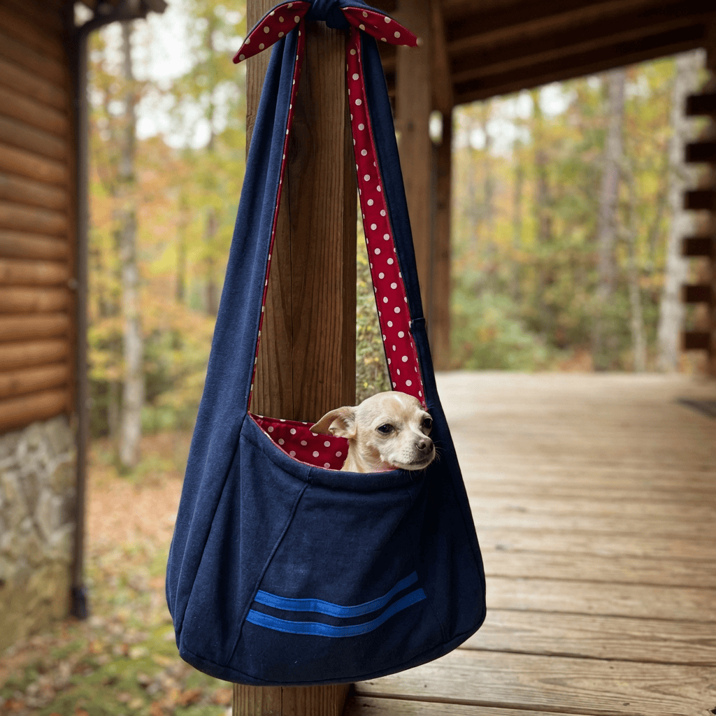 Adjustable Outdoor Pet Carrier for Dogs & Cats, lightweight design with adjustable strap, perfect for small pets.