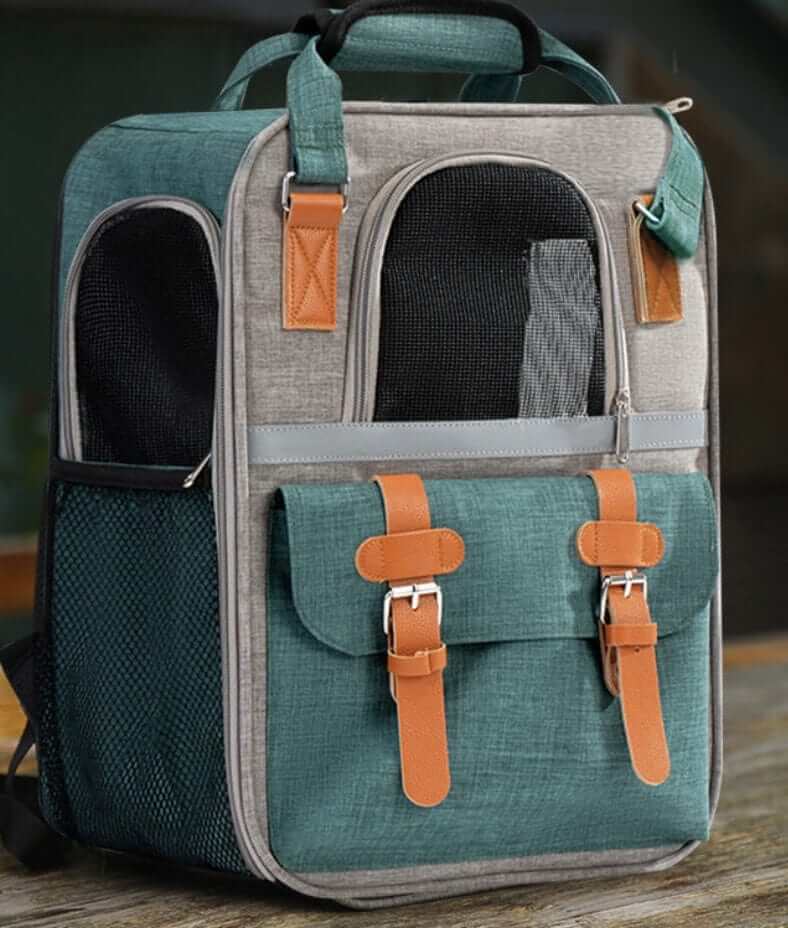 AirFlow Pet Travel Backpack for dogs and cats featuring breathable mesh and spacious design for comfort.