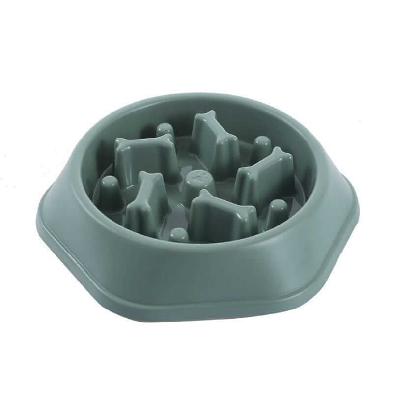 Anti-Choke Pet Slow Feeder Bowl in green color, designed to promote healthy eating for dogs and cats.