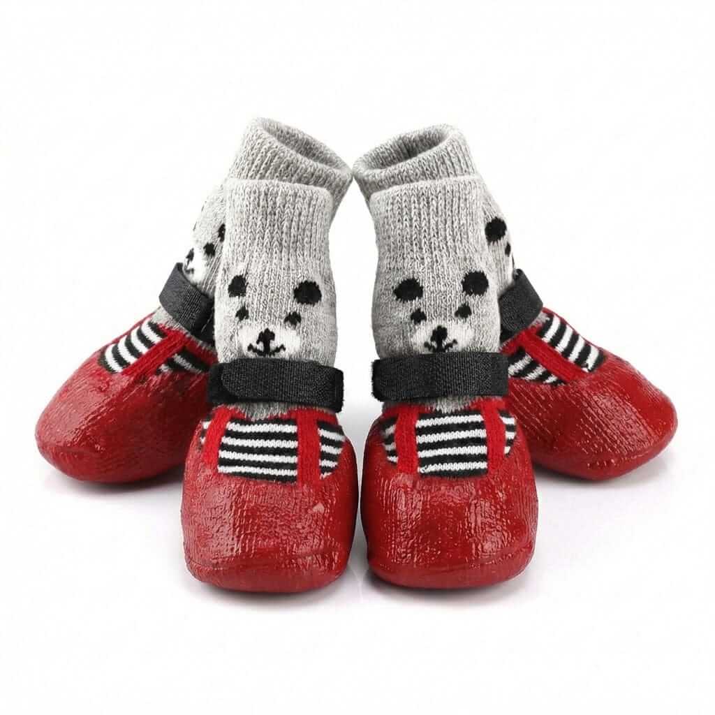 Anti-dirty Sock Dog Shoes featuring breathable cotton, rubberized sole, and no-slip design for dogs & cats.