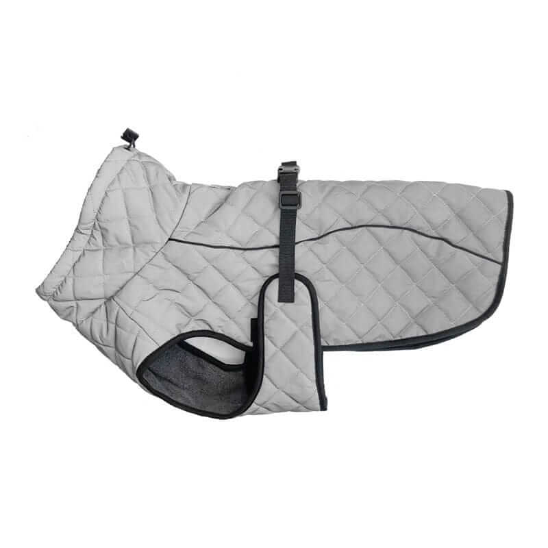 Arctic Reflective Shell Jacket, thermal dog coat features, insulated polyester padding for cold-weather protection.