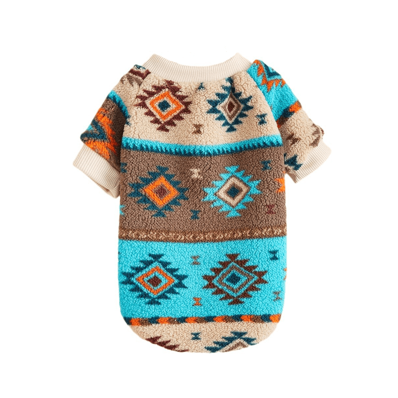 Aztec Print Dog Sweater, cozy hoodie for dogs, unique Aztec pattern for warmth and style by Dogs & Cats.