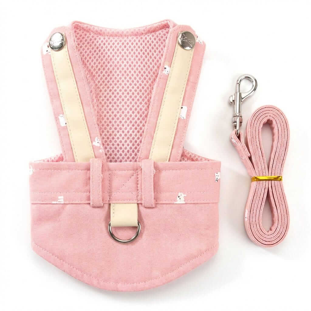 Beauty Walking Harness Set, lightweight comfortable harness for dogs & cats with adjustable chest belt and leash.