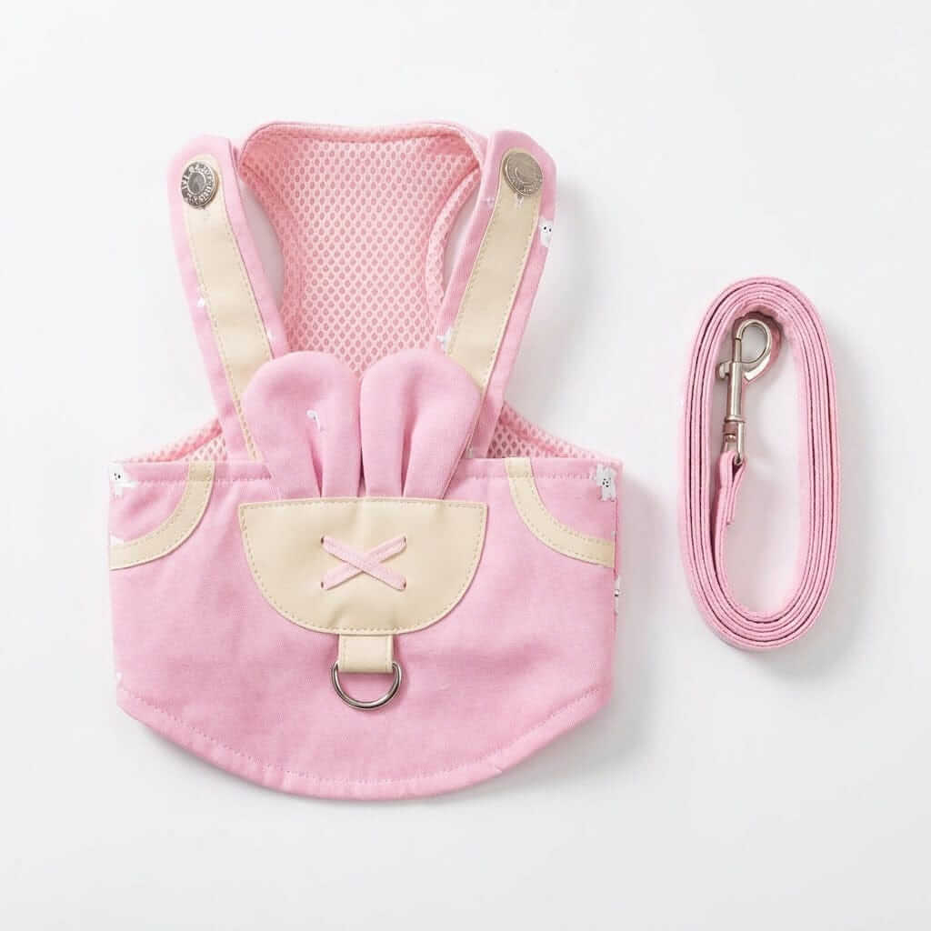 Beauty Walking Harness Set, pink dog harness with leash, lightweight, adjustable, comfortable for Dogs & Cats