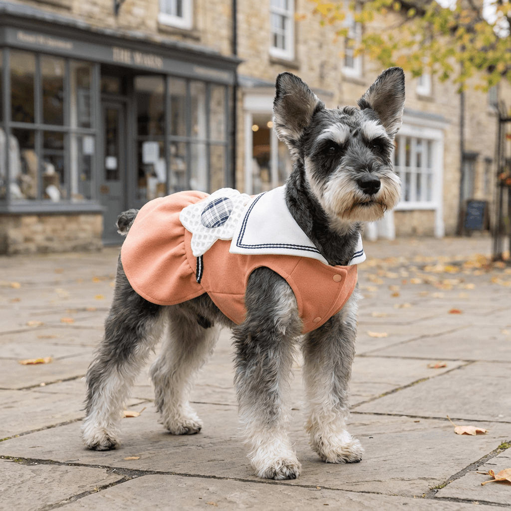 Big Flower Lapel Dog Dress for dogs, featuring breathable fabric, classic style & comfort for cats and dogs.