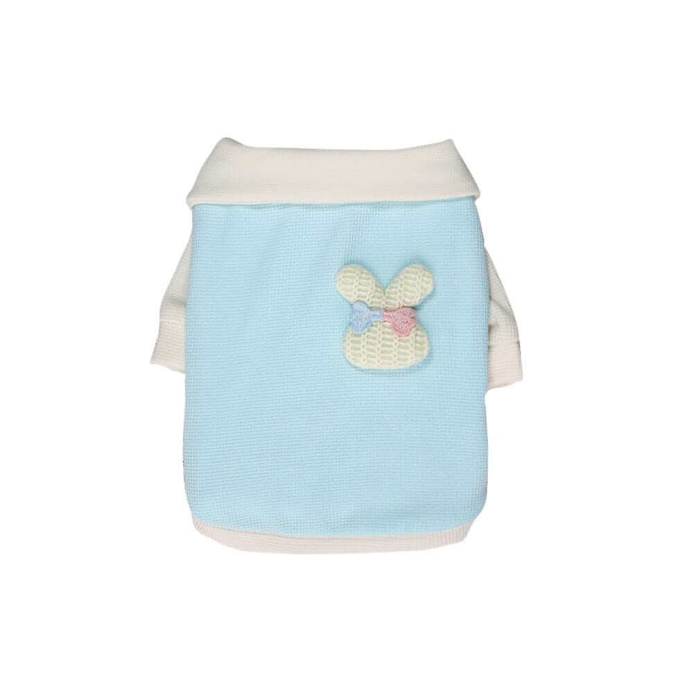 Breathable Bunny Polo Shirt for dogs and cats, lightweight fabric, cute bunny design, perfect for spring and summer.