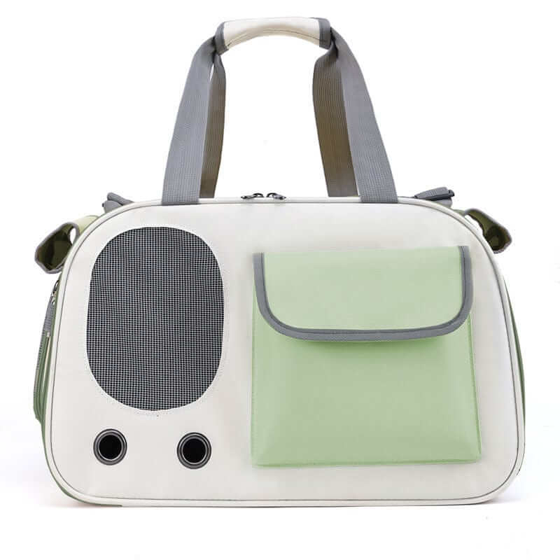 Breathable Foldable Pet Travel Bag for dogs and cats with breathable mesh panels and foldable design.