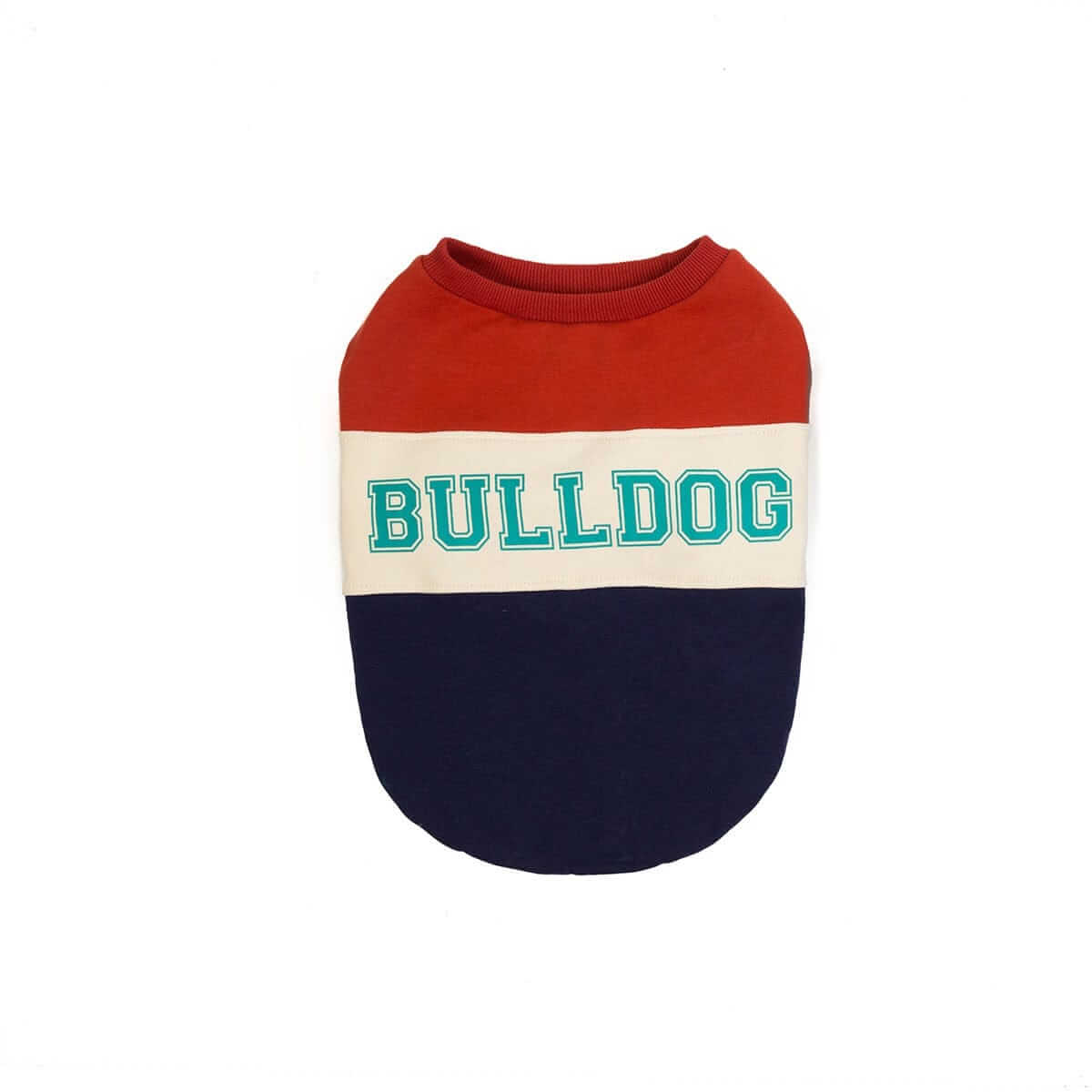 Bulldog Pet Sweater with breathable cotton, soft round neckline, short sleeves, and a trendy design for dogs and cats.