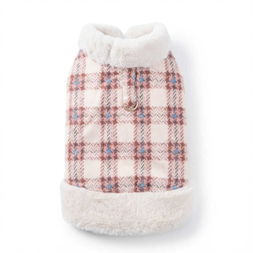 Button Up Dog Winter Coat - Stylish dog coat with fur collar, fleece lining, lightweight & breathable by Dogs & Cats.