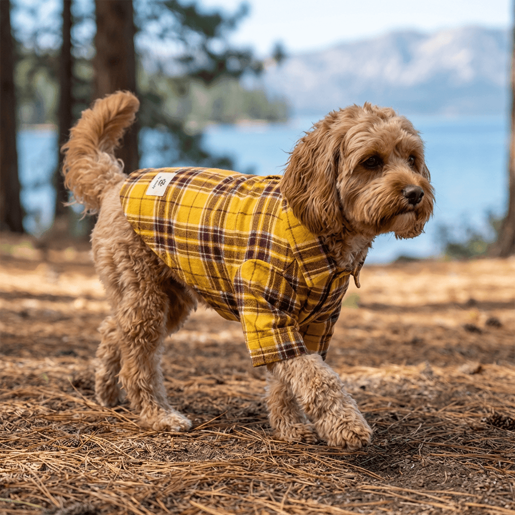 Checkered Dog Shirt for Dogs & Cats, lightweight, breathable, easy to wear, stylish checkered design.