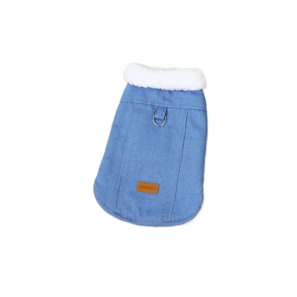 Chic Corgi Denim Dog Coat, cozy denim dog coat with plush lining for warmth, ideal for dogs & cats by Dogs & Cats.