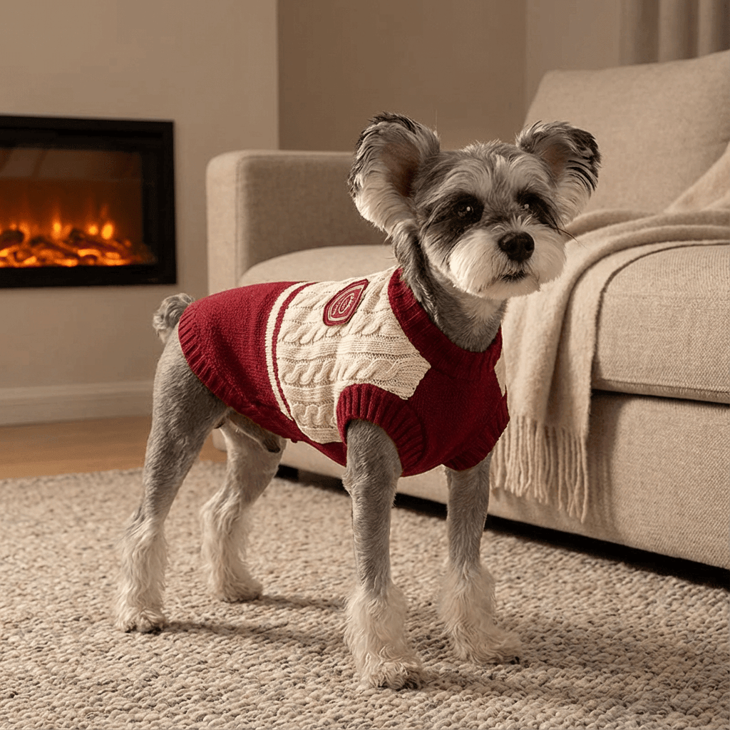 ChicPaws Preppy Dog Sweater on a small dog, ideal for warmth and fashion, perfect for small breeds, Dogs & Cats.
