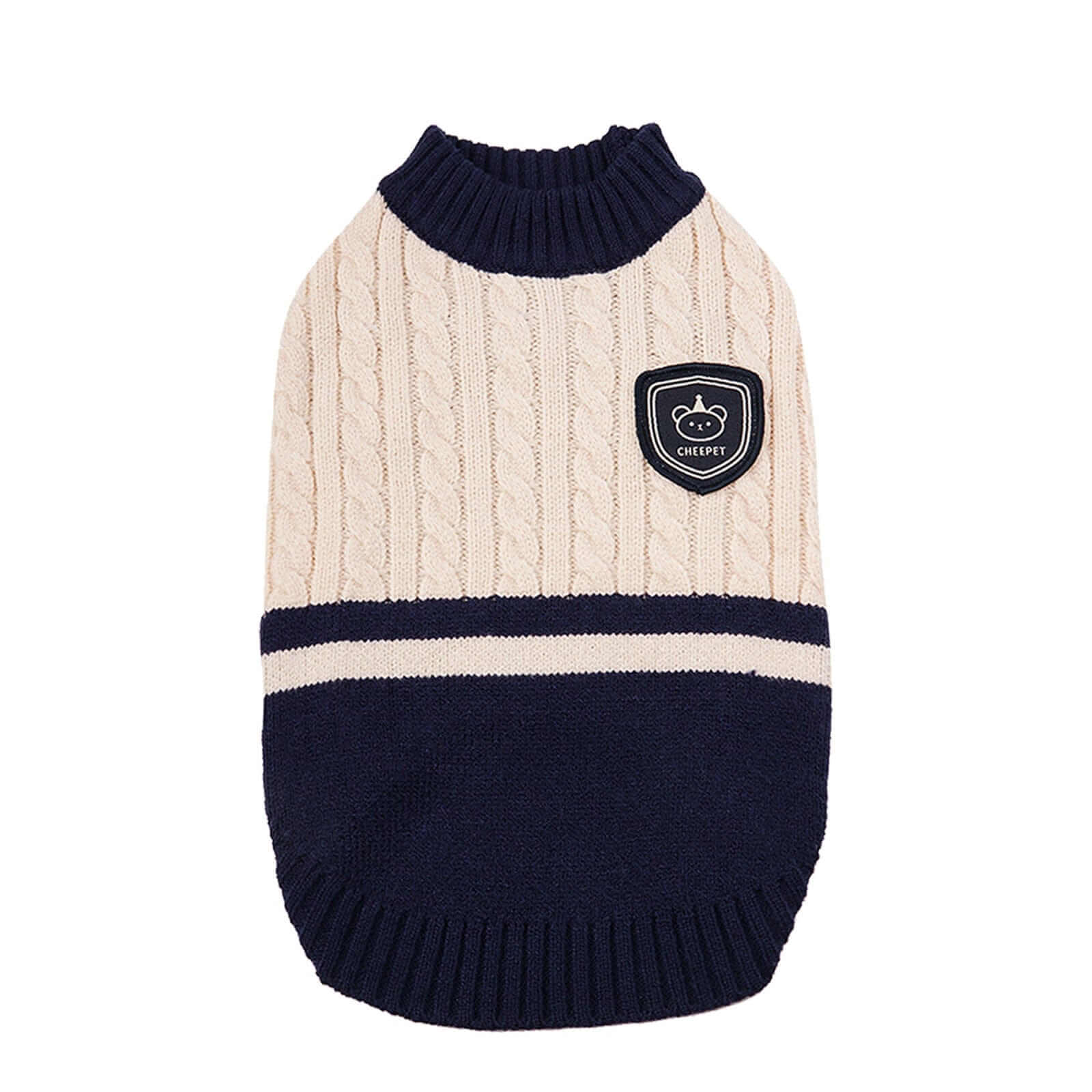 ChicPaws Preppy Dog Sweater, stylish sleeveless sweater, warm fabric, perfect for small dogs like Teddy and Bichon.