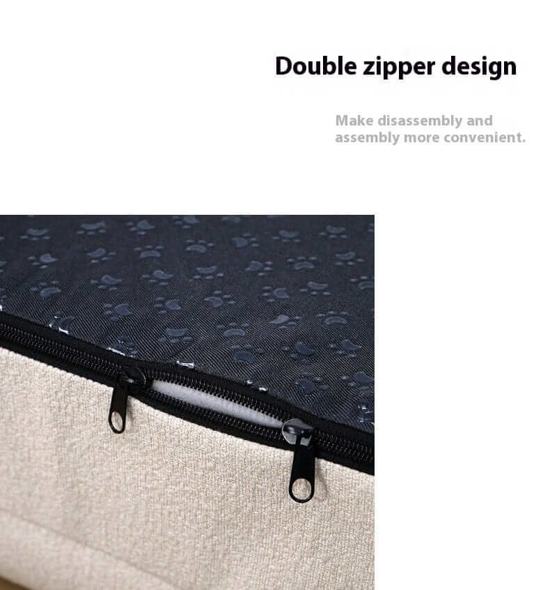 Cloud Bliss Orthopedic Dog Bed with double zipper design for easy disassembly and assembly.