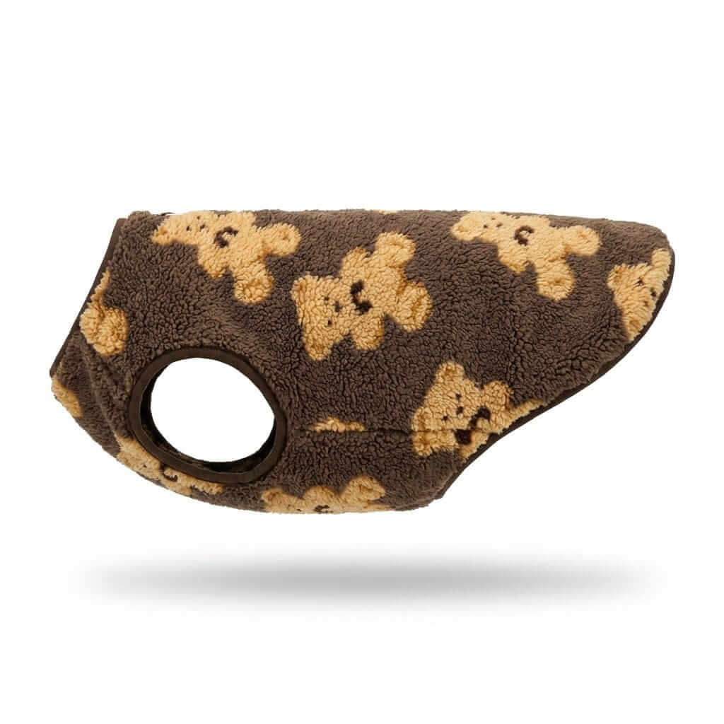 CloudFleece Comfort Vest for dogs, ultra-soft fleece material with bear pattern, warmth and flexibility for pets.