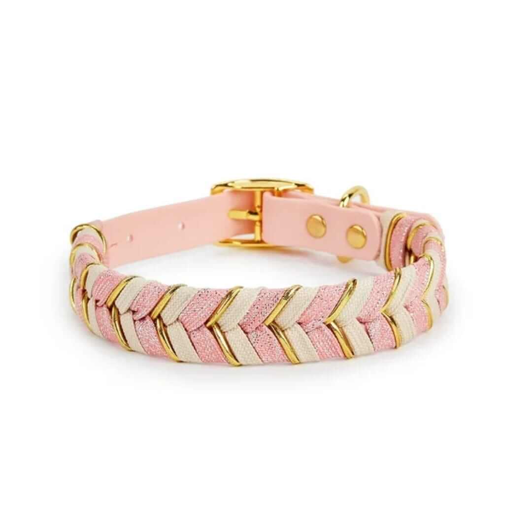 ColorSplash Handmade Dog Collar, vibrant pink design, adjustable collar for dogs, high-quality materials by Dogs & Cats