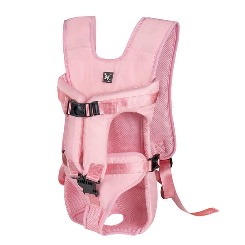 ComfortCarry Pet Backpack in pink for dogs and cats, designed for comfort, breathable materials, and outdoor adventures.