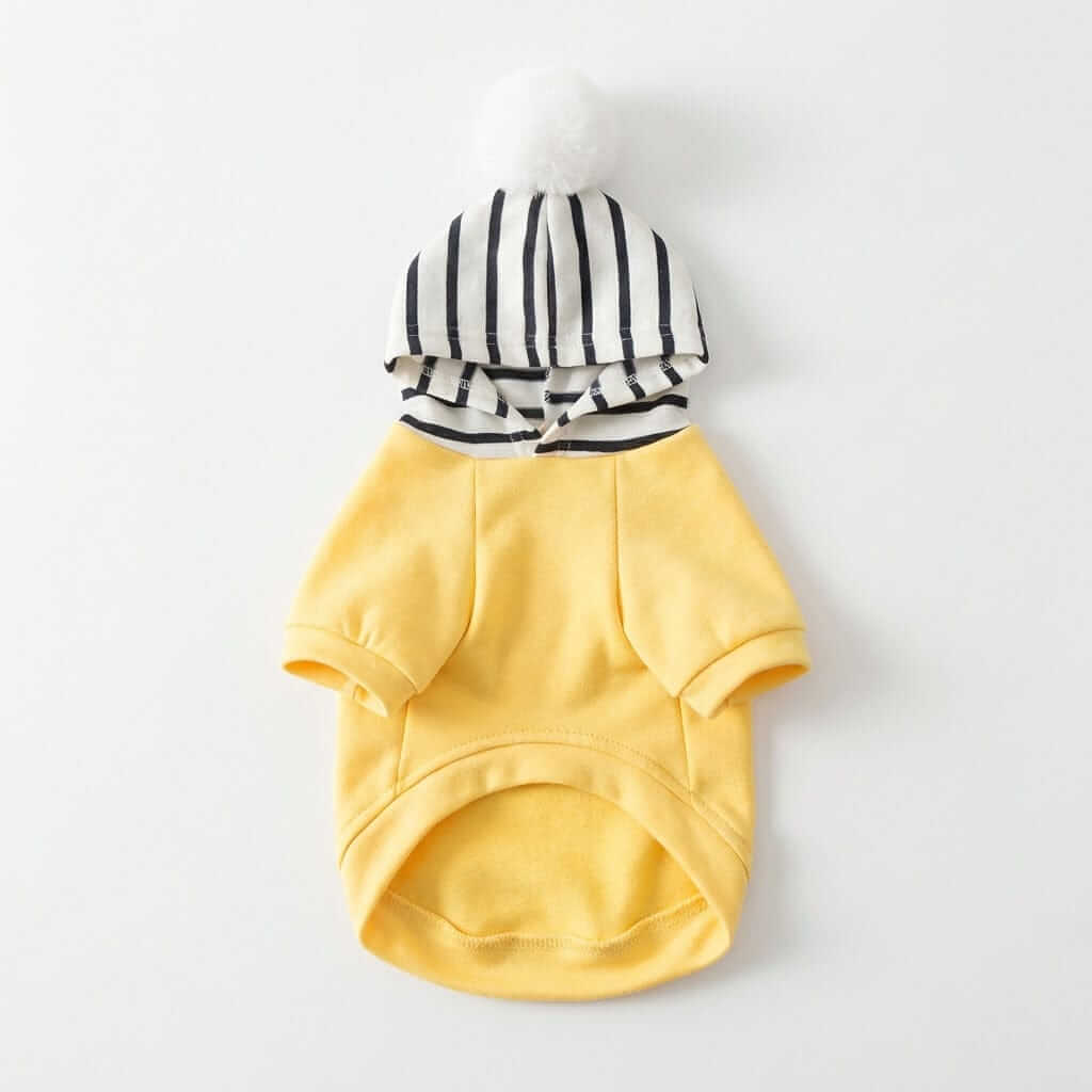 Comfy Dog Striped Hoodie - Warm cotton hoodie for dogs with striped hood, soft and stylish design from Dogs & Cats.