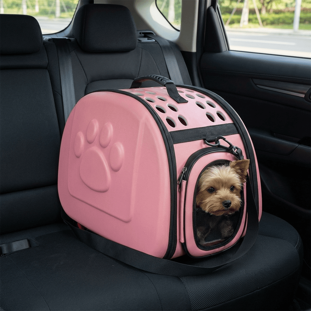 Compact Travel Pet Carrier for small dogs & cats, lightweight design, ideal for travel & everyday use.