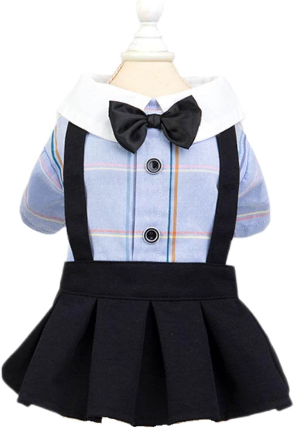 Couple Wear Student Suit for Dogs & Cats, features bowtie and comfortable cotton fit, perfect for special occasions.