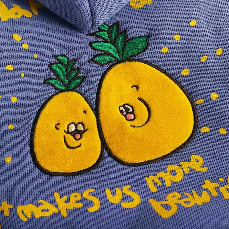 Cozy Designer Dog Hoodie featuring cute pineapple design and bright colors for small dogs by Dogs & Cats brand.