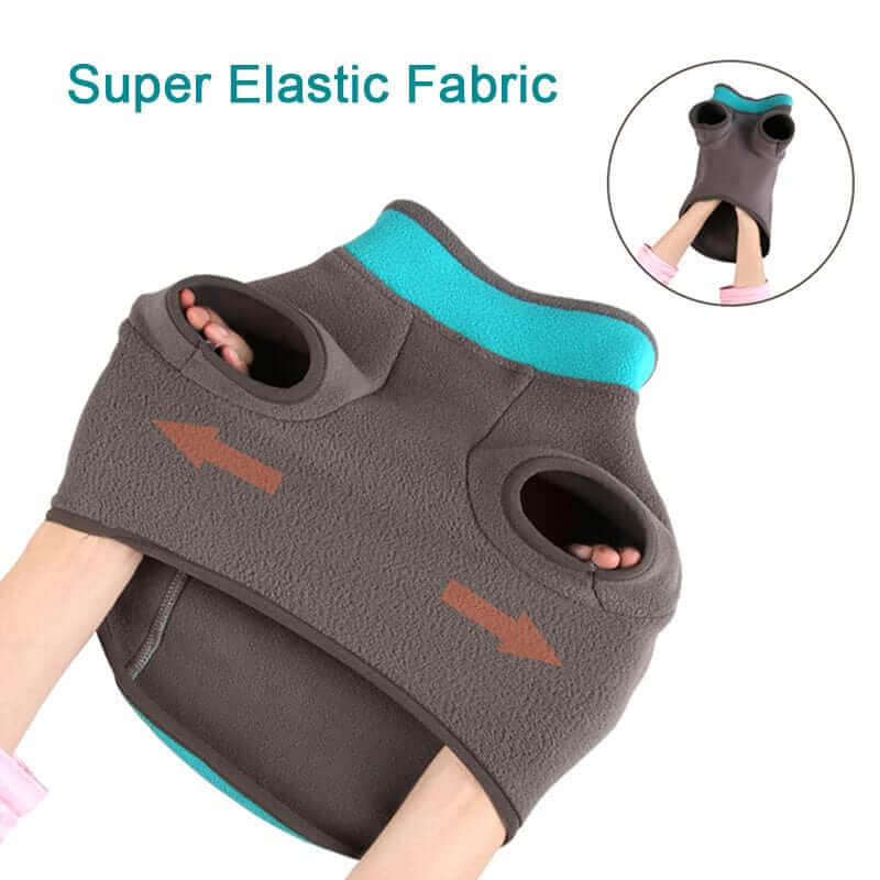 CozyPaws Stretchy Dog Sweater featuring super elastic fabric for comfort and warmth, perfect for dogs and cats.