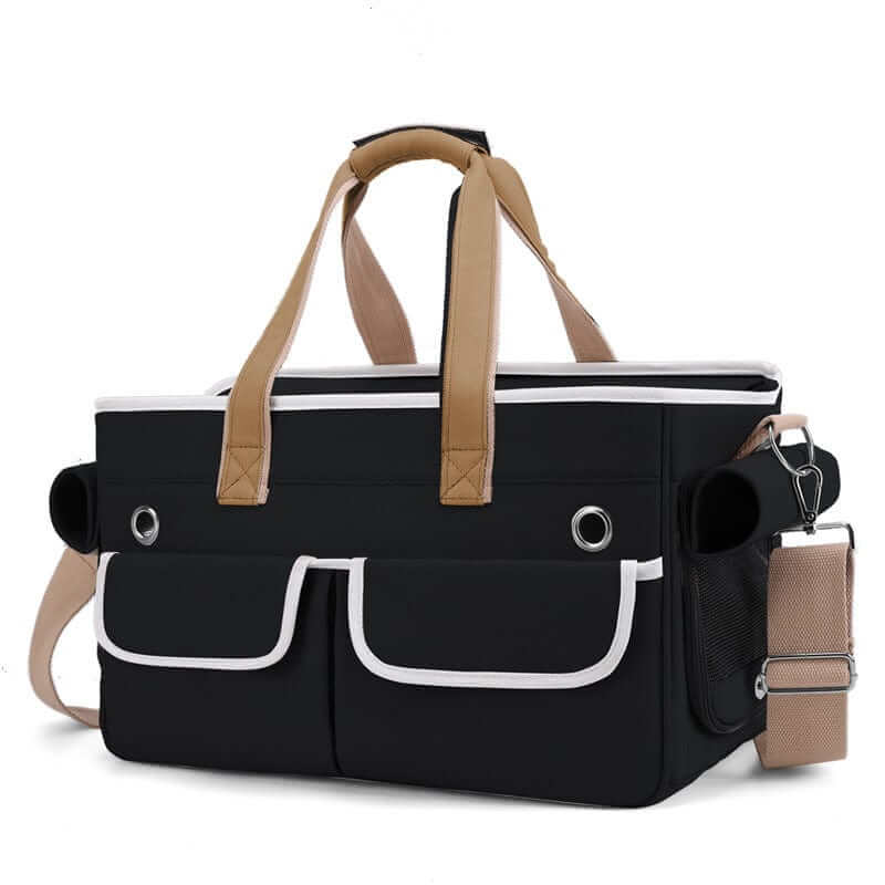 CozyCloud Soft-Sided Pet Carrier with comfortable handles and pockets for safe travel with dogs and cats.