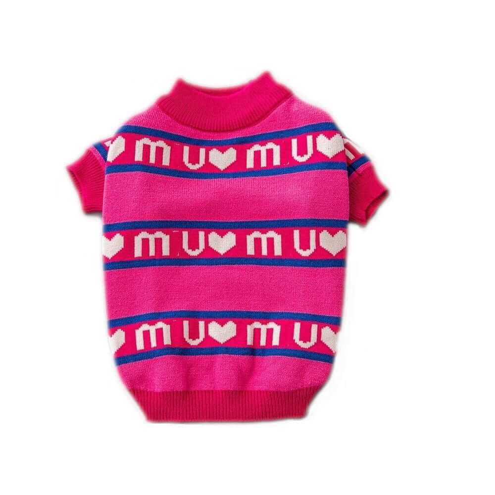 CozyLayer Dog Sweater, pink knitted design, stylish and warm sweater for dogs from Dogs & Cats brand.